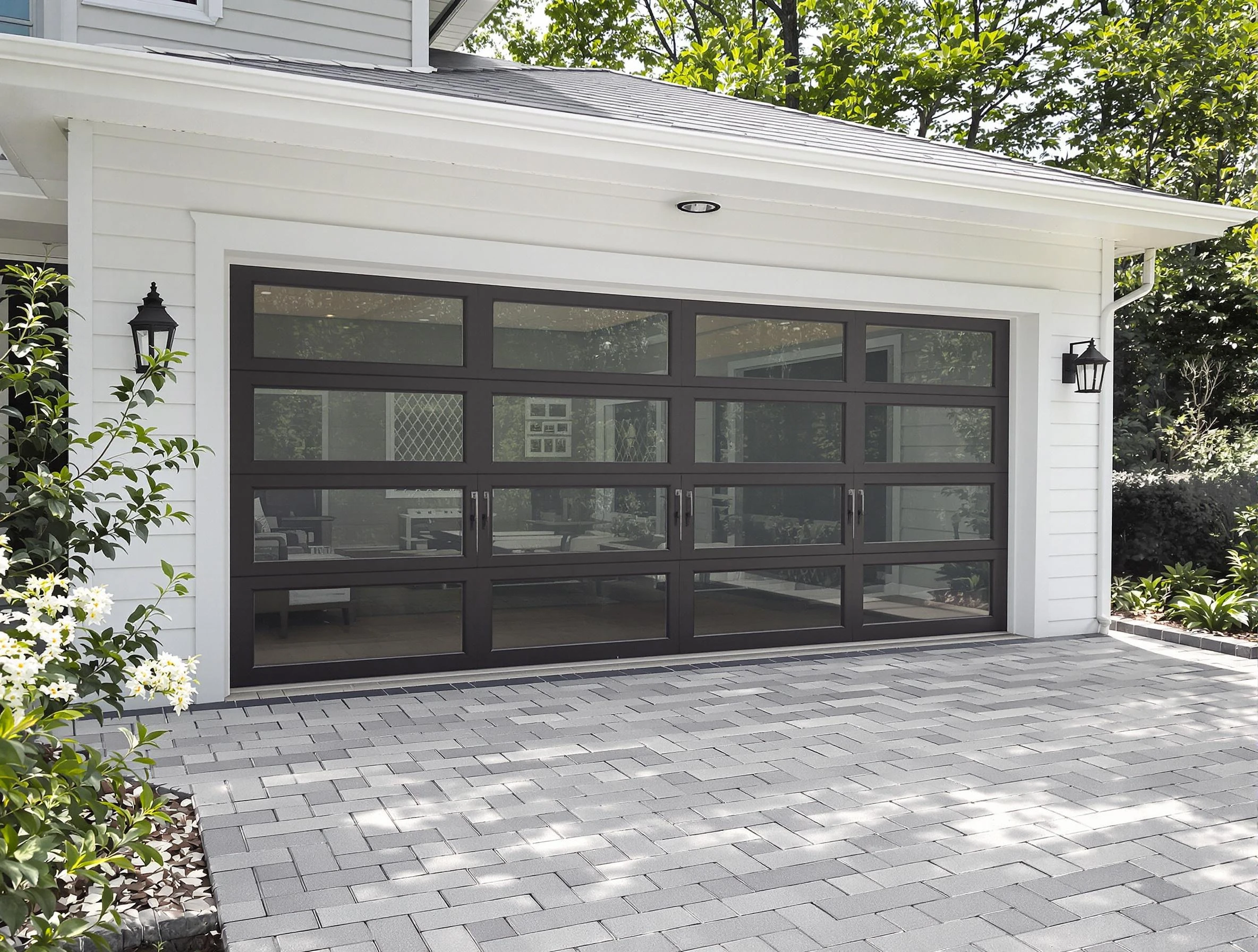 Dumbarton Garage Door Repair design specialist presenting custom garage door options to Dumbarton homeowner